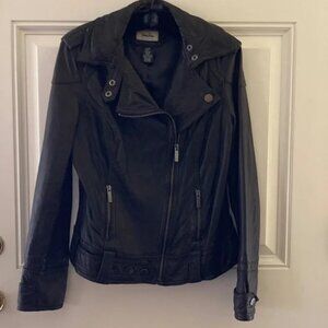 Neiman Marcus Exclusive Lamb Leather Moto Jacket/Black/Size L/EUC!/WORN ONCE!!!